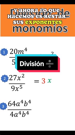 División de Monomios: Aprende paso a paso