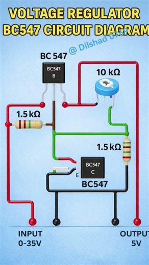 Voltage regulator BC547 circuit diagram @Dilshad0769