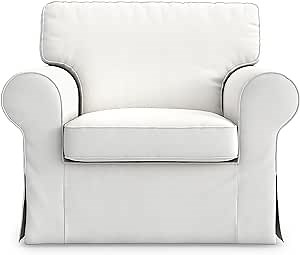 MASTERS OF COVERS Ektorp Armchair Cover for The IKEA Ektorp Chair Slipcover Replacement (Cool White)-Not Fit for Uppland Series Sofa (Armchair Cover Only!)