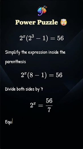 Can You Solve This Power Equation? 🤯 #math #shorts #algebra