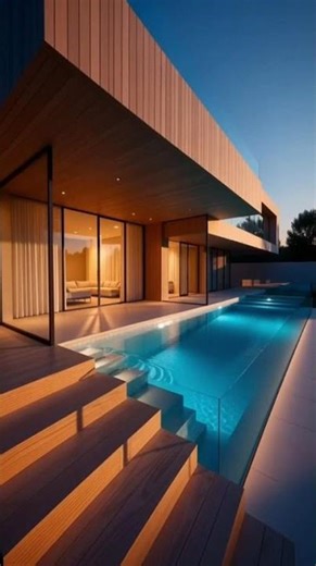 Modern Villa Materializing Out of Light Beams