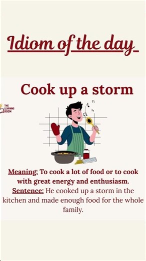 Cook Up a Storm | Idiom of the Day 🍳 | Learn English Idioms #englishvocabulary #englishlanguage