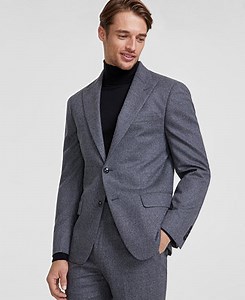 Calvin Klein Men's Slim-Fit Gray Solid Wool-Blend Suit Separate Jacket - Macy's