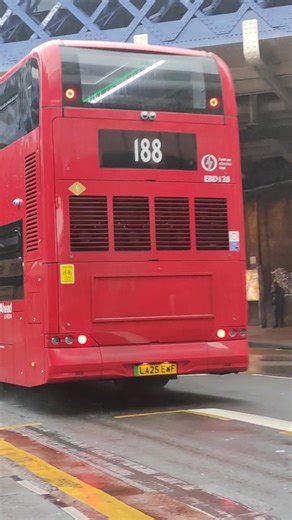 Route 188 LA25 EWF EBD128 passing by Waterloo Station, Waterloo Road