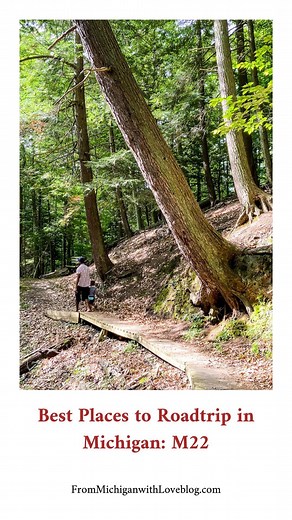 Jackie Kanyolo | Hidden Gems in Michigan on Instagram: "A drive along M22 is the quintessential road trip every Michigander must make at least once (or multiple times - it’s beautiful in every season!) Stops to make include: 📍If you’re starting off on the southern end of M22, fill up your water bottles at the natural springs in Onekama or Pierport (Old Facefull). 📍As you pass through Arcadia, stop at Inspiration Point to enjoy the beautiful scenic view of the lake and town below. 📍Traveling n