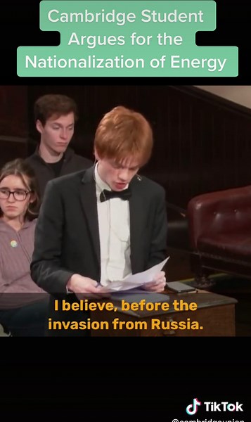 Cambridge Student Advocates Energy Nationalization Debate