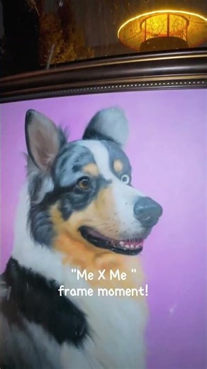 When an Alaskan Malamute meets his hyperrealistic portrait. His reaction says it all#dogs
