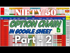 How to create nifty 50 Option Chain in Google Sheet | Step by Step Guide Part 2 #optionchain