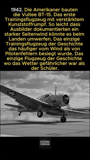 Die Amerikaner bauten ein Trainingsflugzeug so leicht dass ein Seitenwind es beim Landen umwerfen