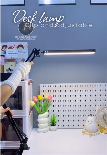 Clip-On LED Desk Lamp: Adjustable Brightness and Reach