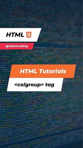 HTML colgroup tag #html #html5 #htmltutorial #frontend #coding