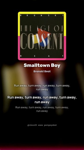 Smalltown Boy - Bronski Beat (Letra/Lyrics) #shorts