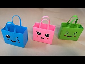 Origami Paper Bag | How To Make Paper Bags with Handles | Origami Gift Bags | school hacks