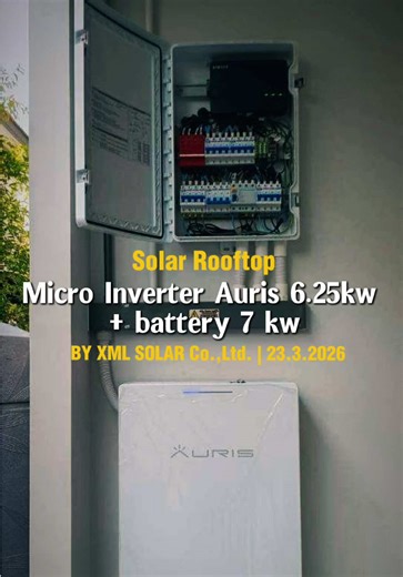 ☀️🏡 จบงานติดตั้ง Auris Solar Rooftop ระบบ Micro Inverter จากเยอรมนี ขนาด 6.25 kw battery 7 kw สวยหรู ดูแพงมาก👍 @live.xmlsolar #xmlsolar #solarrooftop #ลดค่าไฟฟ้า #โซล่าเซลล์ลดค่าไฟ #ลดหย่อนภาษี2569