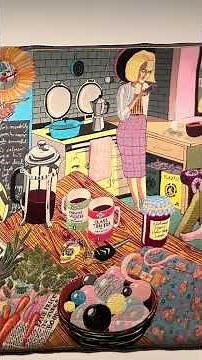 Grayson Perry tapestry inside Wolverhampton art gallery