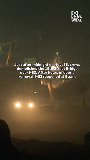 It's official: the 19th Street bridge in Harrisburg is gone. Crews demolished the bridge using explosives as they get ready to put in a new and improved overpass. | WGAL News Channel 8 Susquehanna Valley, Pa.