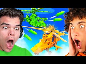 Build The Best HELICOPTER, Then We FIGHT!