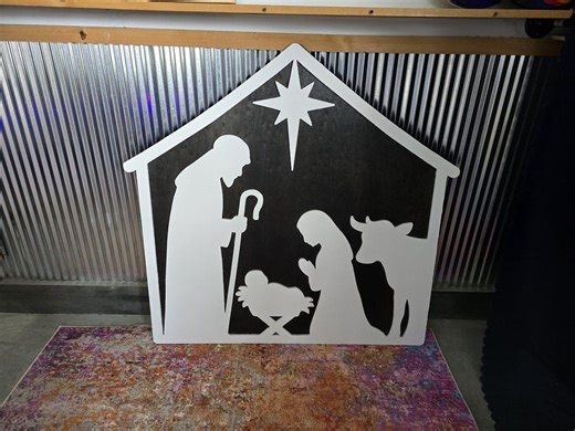 Handmade Nativity Wood Sign: Outdoor Display - Etsy