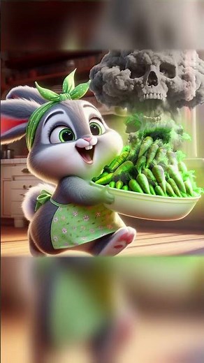 Grandma Bunny's Radioactive Food Disaster! 🥕☢️🐰 #funny #cute #bunny #cartooncomedy