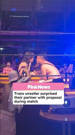 Trans Wrestler Surprised Their Partner With Proposal During Match #shorts #ViralProposal #proposal