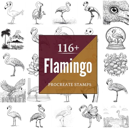 Flamingo Procreate Brushes & PNG Bundle | 116+ Designs (digital Download) - Etsy