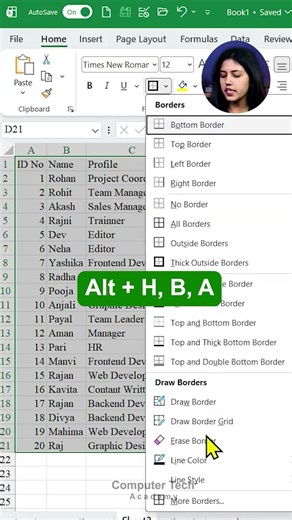 5 Shortcut Keys of MS Excel | Computer Tech Academy | #msexcel #excelshortcuts