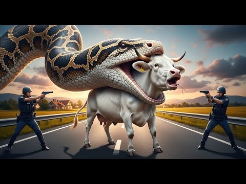 Rescue Mission: Saving a Cow from a Monster Snake