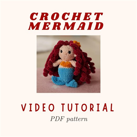 Mermaid Amigurumi Crochet Pattern PDF With Video Tutorial, Stuffed Toy for Girls, Instant Download - Etsy