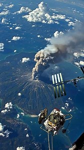 582K views · 8.1K reactions | A rare and dramatic view from space  The International Space Station passes above Earth as a powerful volcanic eruption sends ash and smoke high into the atmosphere. This moment captures the raw force of nature and the unique perspective space gives us of our planet’s dynamic beauty. #space #NASA #fblifestyle #CosmicBeauty #spaceview #ISRO | India Moon Mission | Facebook