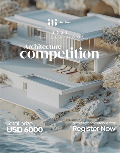 Link in BIO Archibest invites architects and designers from all over the world to join the Tiny Sea House Competition. Design a small house by the sea that blends smart space, sustainability, and nature. 🏆 Total prizes: $6000 Winning designs will be shared worldwide. Push your creativity. Keep it simple. Make it special. 🔗 Register now: https://archibestcompetitions.com #architecture #architect #architectural #architecturecompetition