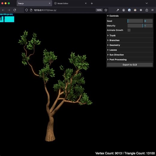 I created a procedural tree generator and am releasing it as open source!
