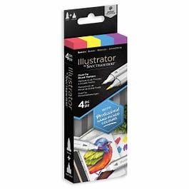 Spectrum Noir Illustrator Dual Tip Markers Basics Pack of 4
