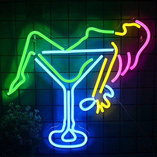 Custom Neon Sign, Shop Logo, Woman Wineglass Neon Sign Colorful Cocktails Led Neon Light Signs for Bar Wall Bar Signs for Man Cave Beer Pub - Etsy