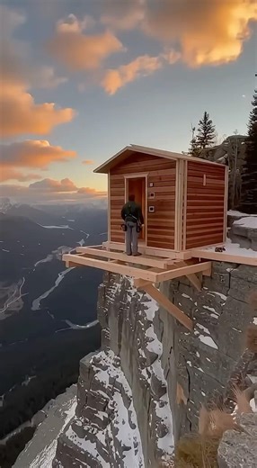 This Cabin Is Hanging Off a Cliff 😳🏔
