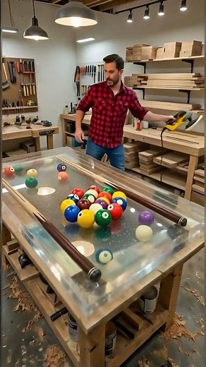 Epoxy Table with Billiard Balls | Creative Resin Furniture Design #diy