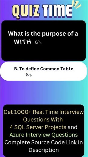 SQL WITH Clause Interview Questions Beginners to 2+ Years