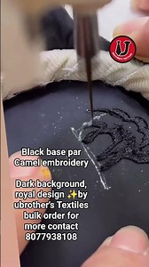 Black base par Camel embroidery 🐪🖤Dark background, royal design ✨