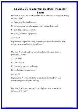 E12015 E1 Residential Electrical Inspector Exam 636x882