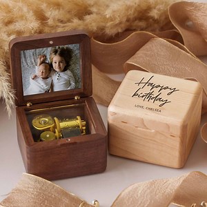 Gift for Kids, Personalized Wooden Music Box With Photo, Available in Maple or Walnut [WW] - Etsy