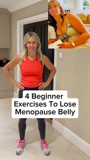 Here are 4 exercises to help you start to get rid of that menopause belly. Combine this with a calorie deficit and cut out processed food and sugar, and you’ll get rid of that belly in no time!! | Petra Genco