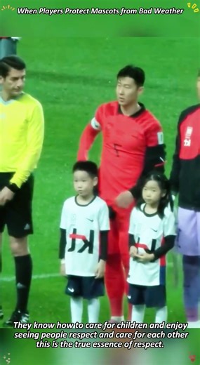 When Players Protect Mascots from Bad Weather 😍. #football #soccer #trending #viral #foryou