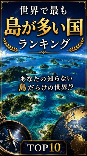 世界で最も島が多い国はどこ？世界の島が多い国ランキングTOP10【世界で最も島の数が少ない国はどこ？】 #クイズ #ランキング #雑学 #勉強