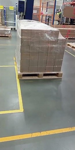 wrapping pallets at work
