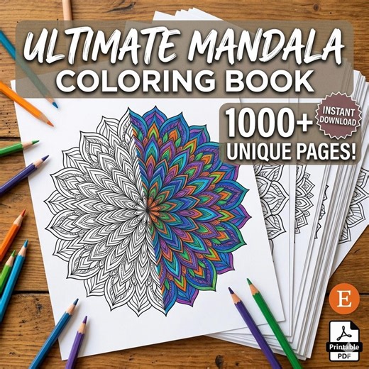 1000+ Mandala Coloring Pages - Adult Coloring Pages - Printable Coloring Pages - Stress Relieve - Mandalas - Printable Coloring Sheets - Etsy