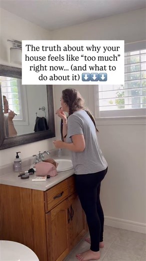 The truth about why your house feels like “too much” right now… It’s not that you’re messy. It’s not that you’re bad at routines. And it’s definitely not because you “should be more organized.” It’s because you’re carrying too much stuff for the season of life you’re in. When life gets fuller, your home needs to get simpler - not more complicated. ✨ Comment CALM to get my free training: From Chaos to Calm — the 5 hacks every overwhelmed mom needs to create a calm, clutter-free home. | That Minim