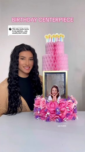 Birthday Centerpiece #birthday #birthdaycenterpiece #birthdaygirl #birthdaycake | Lou Flores Crafts