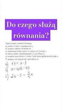 Do czego służą równania #wyrażeniaalgebraiczne #matematyka #równania #edukacja #szkoła #dlaciebie