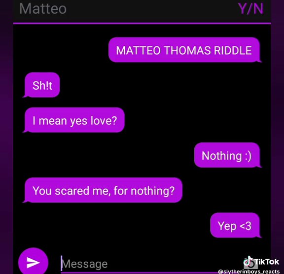 how matteo riddle reacts to you texting his full name