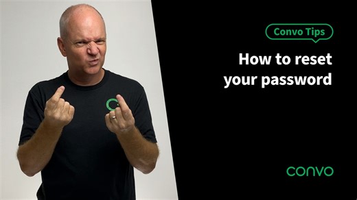 Forgot your password? No worries! Use this quick guide to help change your password and get back to using Convo ASAP. #ConvoTips 💯 Download your Convo app now at convorelay.com/download. [TRANSCRIPT: Did you forget your Convo password? So frustrating. We’ve been there, we understand. What can you do? First, click or tap on “Forgot # or Password”. We'll send you a link to reset your password. After you enter and confirm your new password, you can use Convo again. Simple, right? If you ever need 