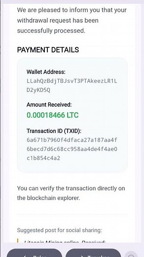 8 Day Payment sukses with ltcminer